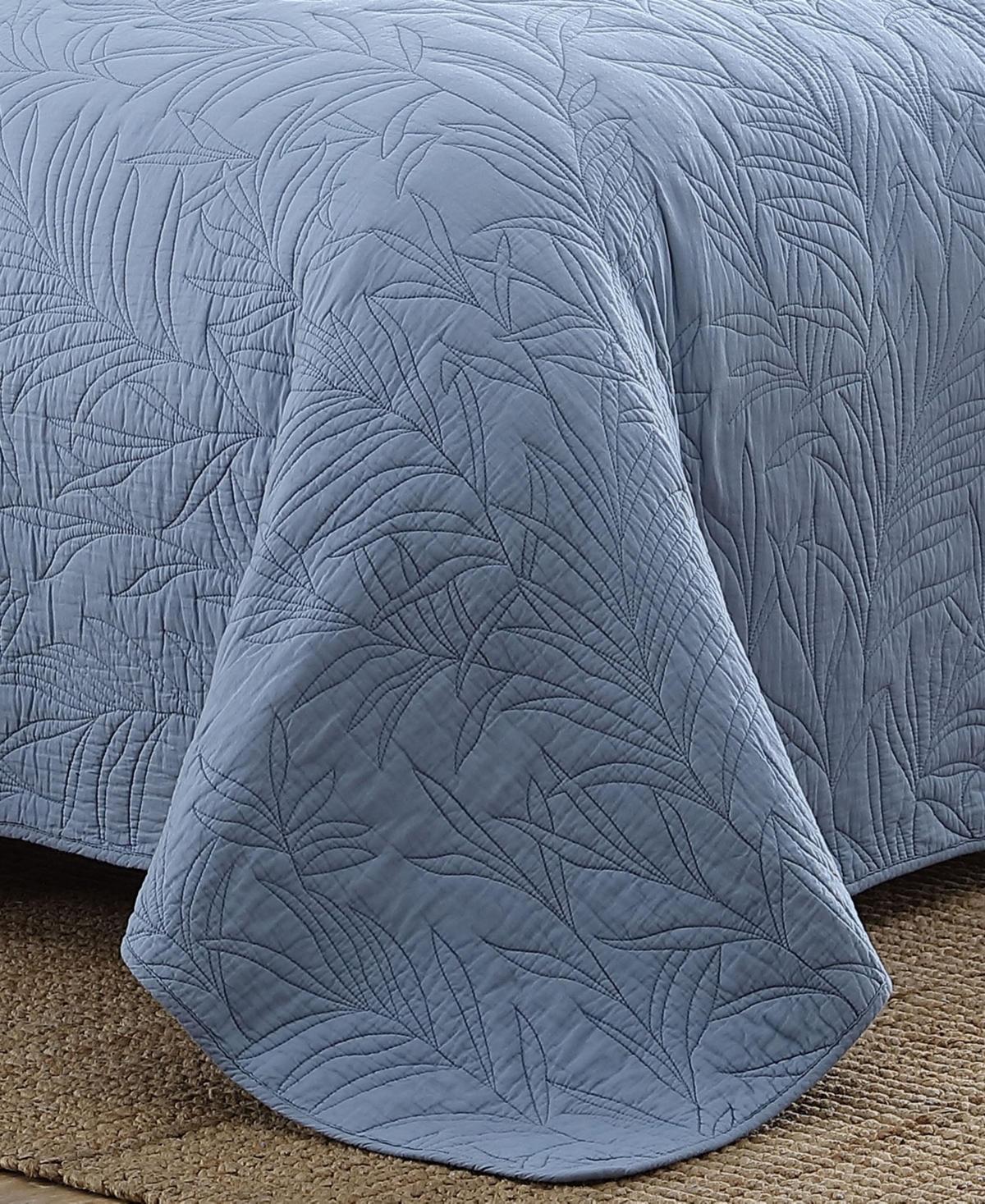 Tommy Bahama Home Solid Costa Sera Cotton Reversible Quilt, Twin In Ocean Blue