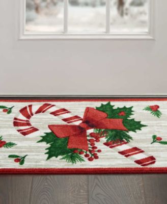 Nourison Holiday Candy Cane 18" x 30" Accent Rug