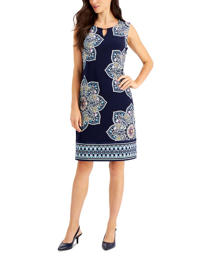JM Collection Petite Printed Sheath Dress, Created for Macy's - Macy's