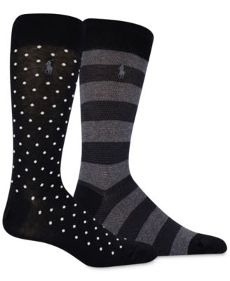 Polo Ralph Lauren - Men's 2-Pk. Dot/Rugby Stripe Slack Socks