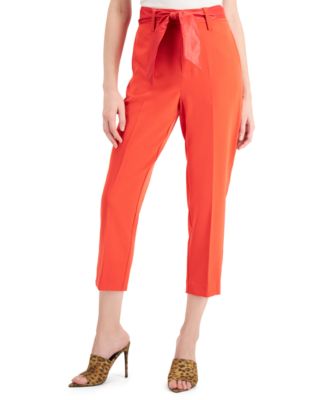 GUESS Hope Cotton Belted Cropped Pants & Reviews - Pants & Capris ...
