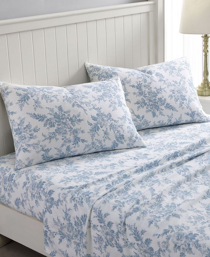 Laura Ashley Vanessa Cotton Flannel Sheet Set King Macys 4050