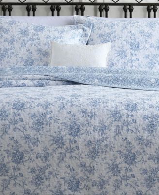 Laura Ashley Walled Garden Reversible 3 Piece Quilt Set, King