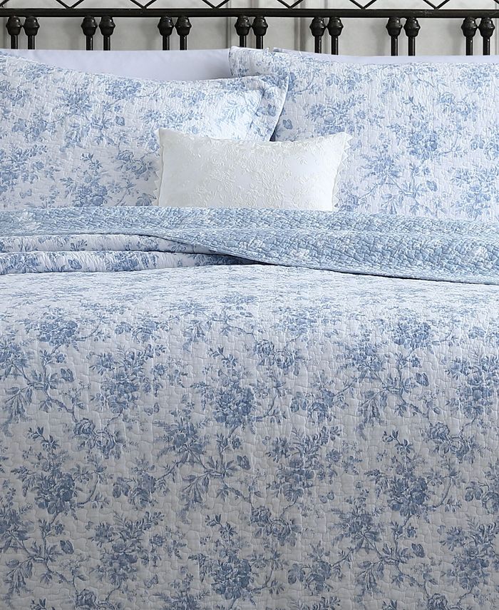 Laura Ashley Walled Garden Reversible 3 Piece Quilt Set, King Macy's