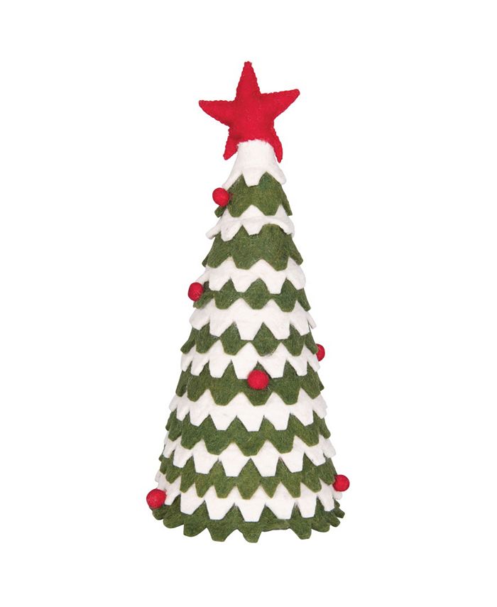 CREATIVE COOP INC 14" Wool Felt Cone Tree with Berries Macy's