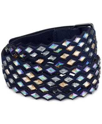 Swarovski - Silver-Tone Crystal Fabric Wrap Bracelet