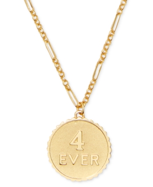 image of Kate Spade New York Gold-Tone 4-ever Pendant Necklace, 18