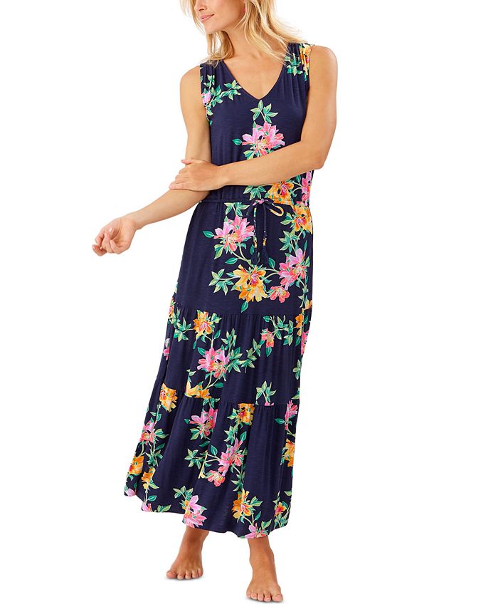 Tommy Bahama Sunlillies Printed Cover-Up Maxi Dress - Macy's