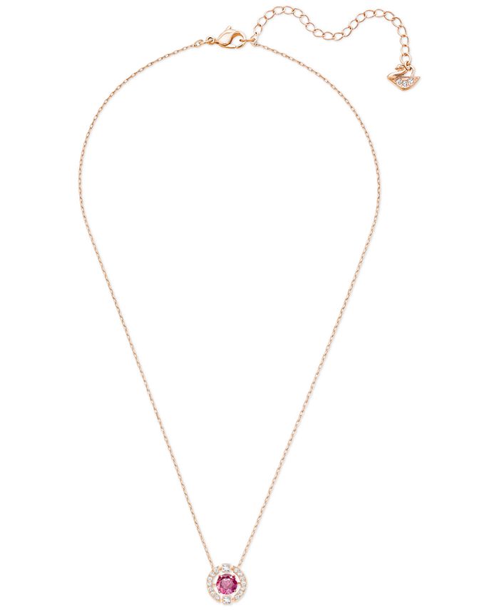 Swarovski Rose Gold-Tone Dancing Crystal Pendant Necklace, 14-7/8