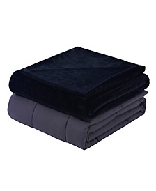 Plush 15lb Weighted Blanket with Washable Cover
