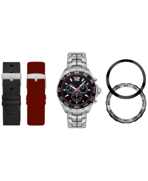 American Exchange Men's Interchangeable Strap & Bezel Watch 43mm Gift Set