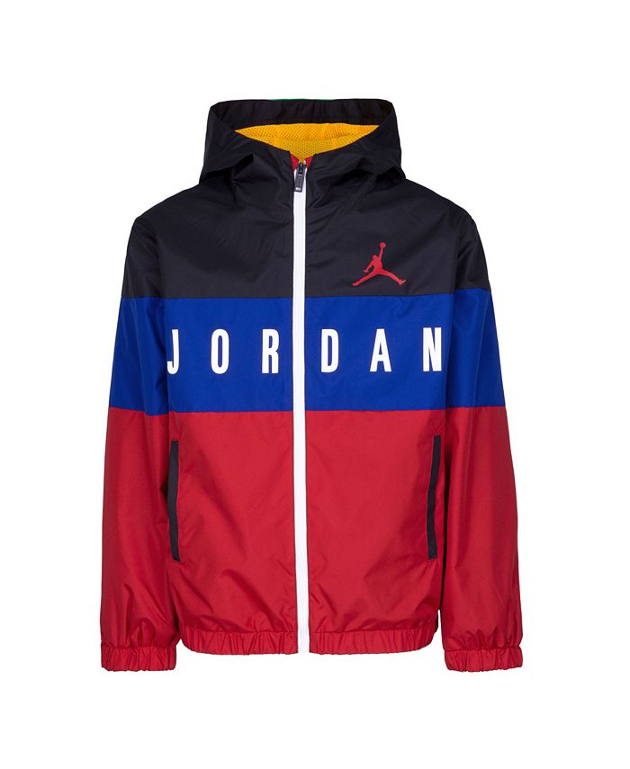 Jordan Big Boys Colorblock Full-Zip Windbreaker Jacket & Reviews ...