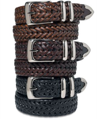 Perry Ellis Portfolio Men's Leather Big and Tall Braided Belt & Reviews ...