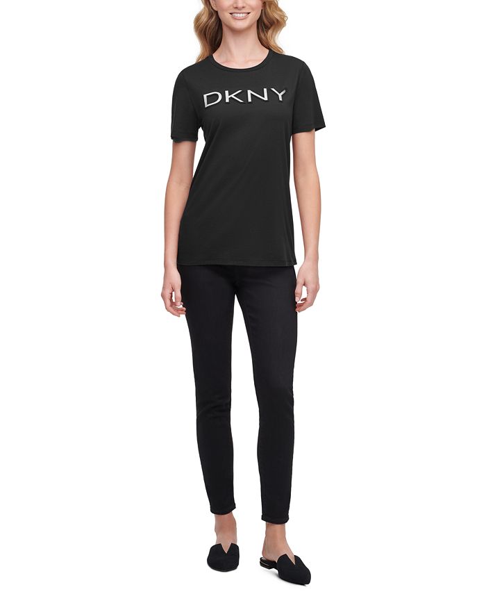 DKNY Glitter Logo T-Shirt - Macy's