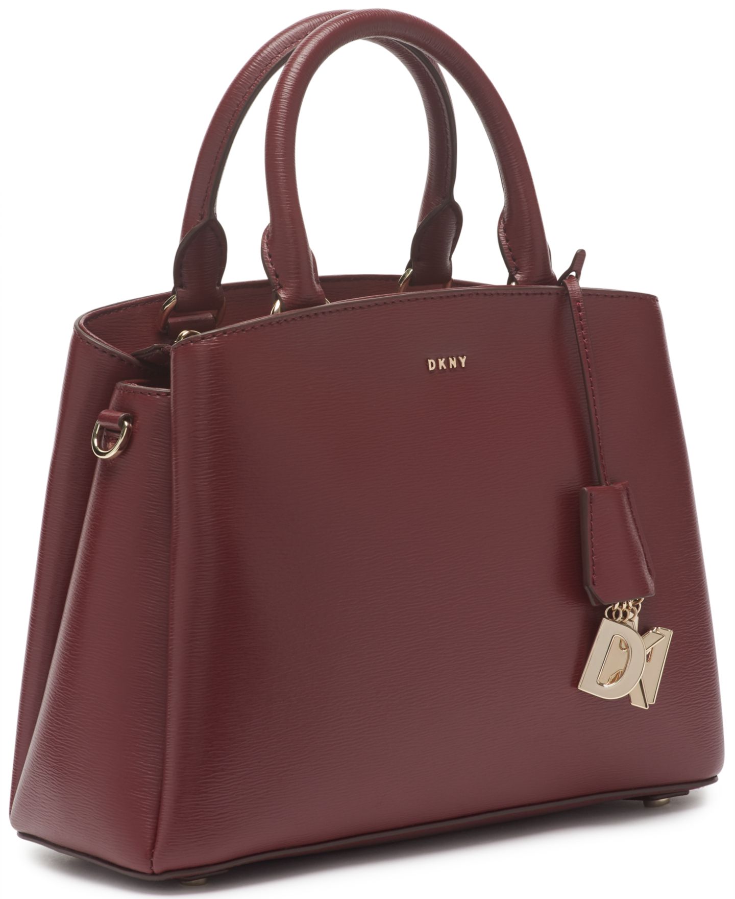Женская сумка DKNY Paige Medium Satchel With Convertible Strap, цвет: Винный — фото 4