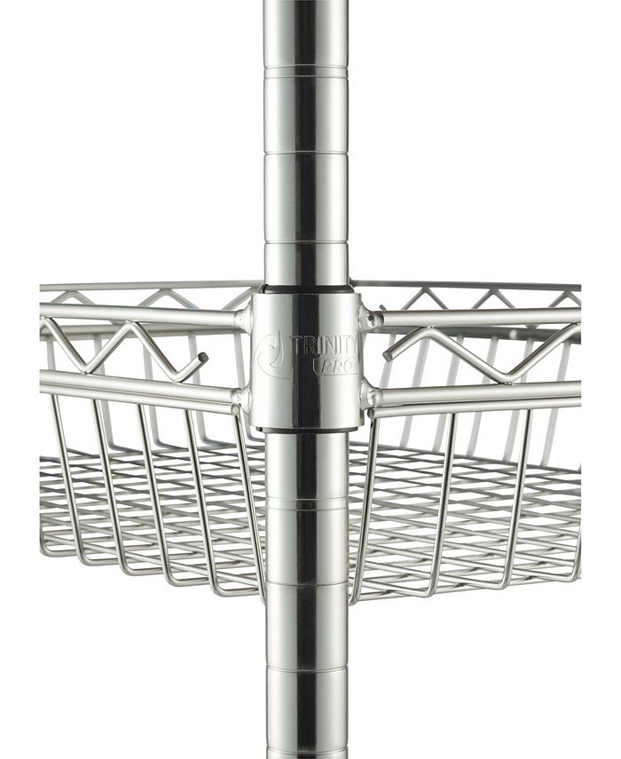TRINITY Pro EcoStorage Expandable Bamboo Chrome Top Kitchen Cart Macy's