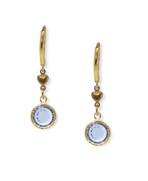 image of 2028 Gold-Tone Light Blue Channel Crystal Drop Earring