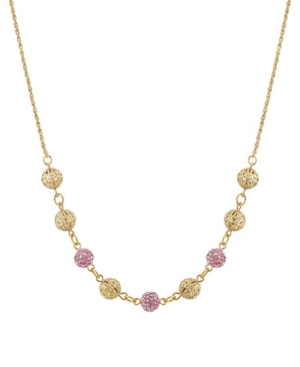 image of 2028 Gold-Tone Round Balls with Pink Fireballs 16