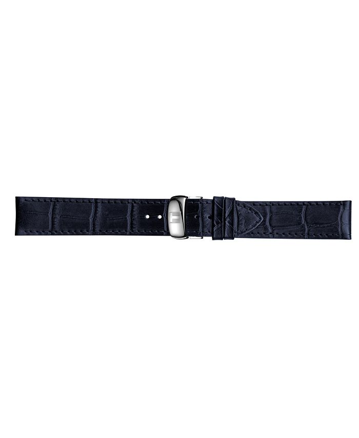 Tissot Men's Swiss Chronograph Blue Leather Strap Watch 42mm ...