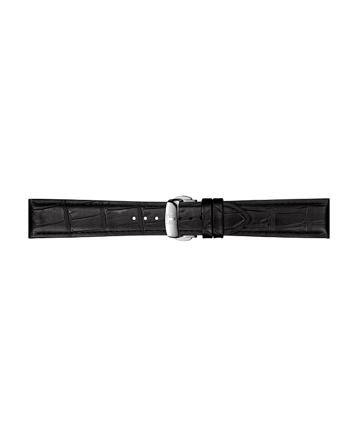 Tissot - Men's Swiss Gentleman Black Leather Strap Watch 40mm