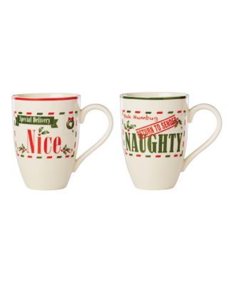 Lenox - Post Office Naughty & Nice 2-Piece Mug Set