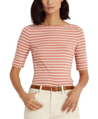 Lauren Ralph Lauren Striped Boatneck Top - Macy's