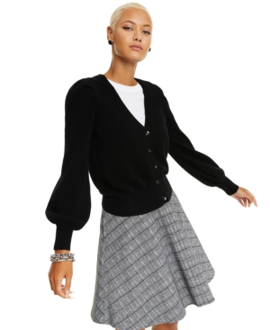 Charter Club Petite Cashmere Balloon-Sleeve Cardigan Created For Macy's