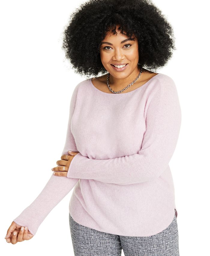 Charter Club Plus Size Cashmere Shirttail Sweater Created For Macys Macys