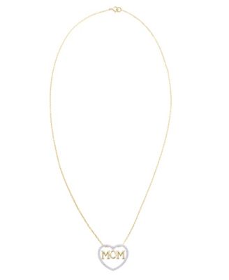 Diamond Accent Gold-plated Mom Heart Pendant Necklace