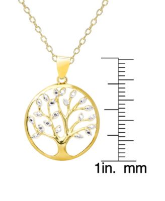Diamond Accent Gold-plated Tree of Life Pendant Necklace