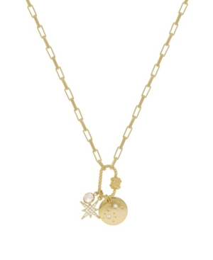 image of Ettika Crystal and 18K Gold Charmed For Sure Women-s Necklace