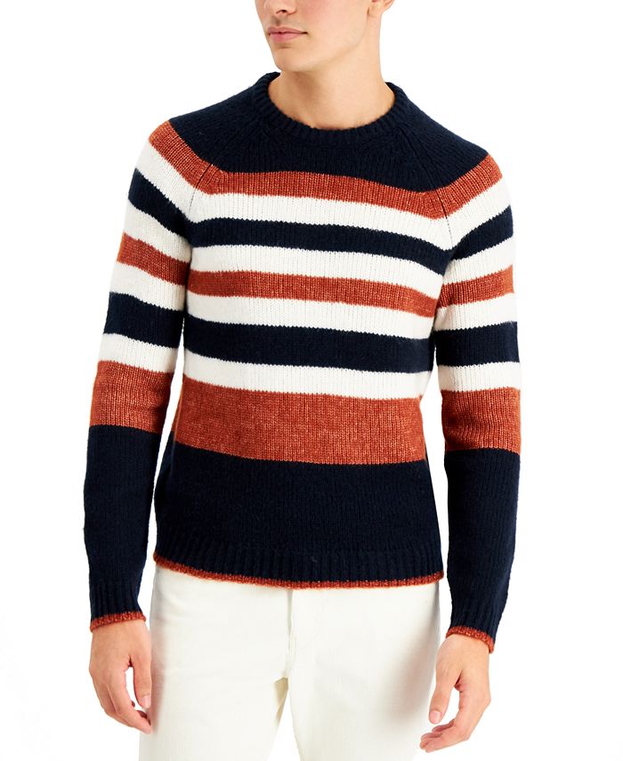 Michael Kors Men's Regular-Fit Brushed Stripe Sweater - Macy's