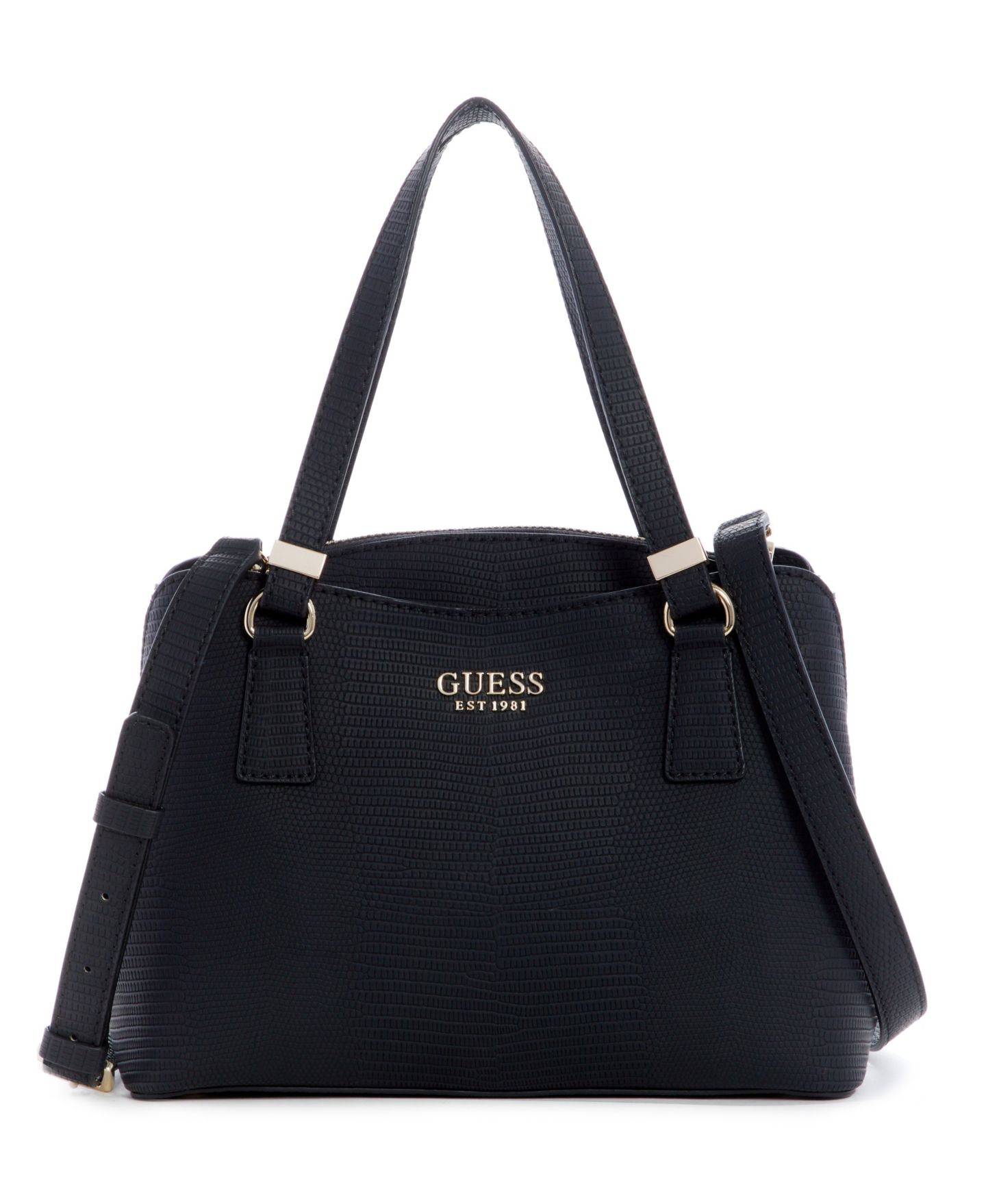 Сумка GUESS Lyndi Small Triple Compartment Girlfriend Satchel, цвет: Чёрный — фото 1