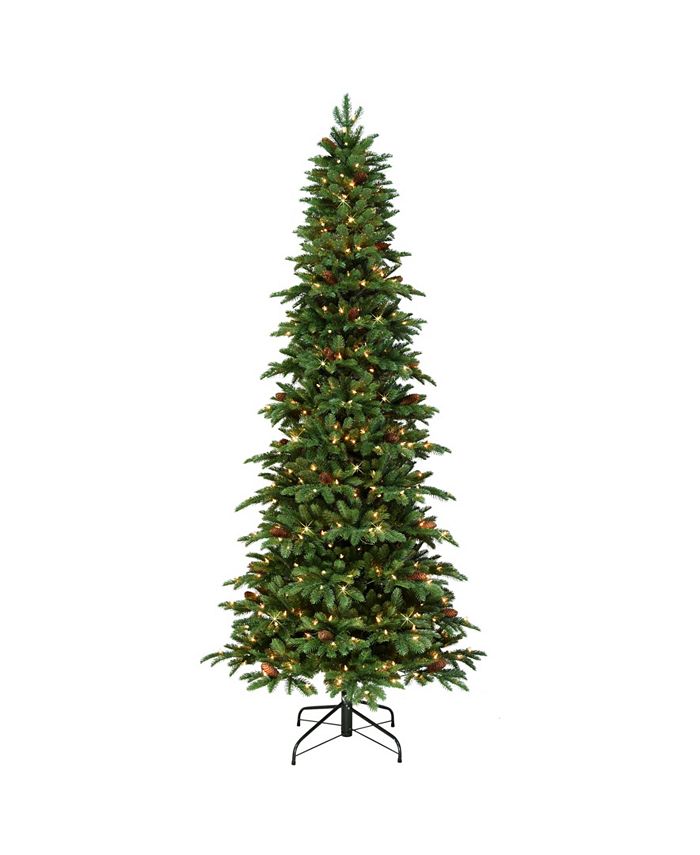 Puleo 7.5" Pre-Lit Slim Montville Spruce Artificial Christmas Tree