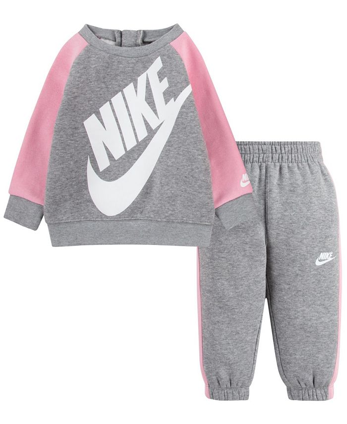 Nike Baby Girls Fleece Sweatshirt and Pants Set - Macy's