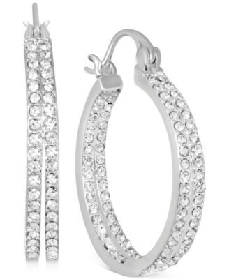 crystal double hoop earrings