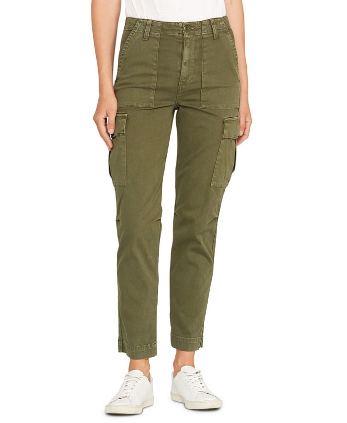 SIZE 6-16 WAKEE KHAKI ULTRA HIGH RISE CARGO JEANS WITH FRONT FEATURE POCKETS 