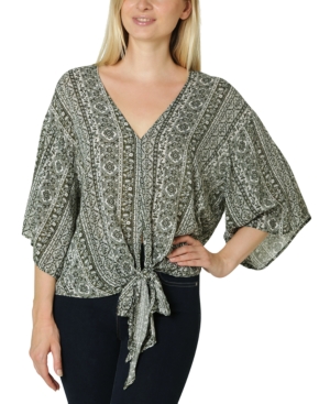 image of Polly & Esther Juniors- Oversized Tie-Front Blouse