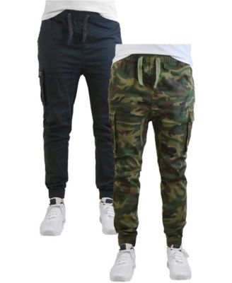 Men's Cotton Stretch Twill Cargo Joggers, Pack of 2