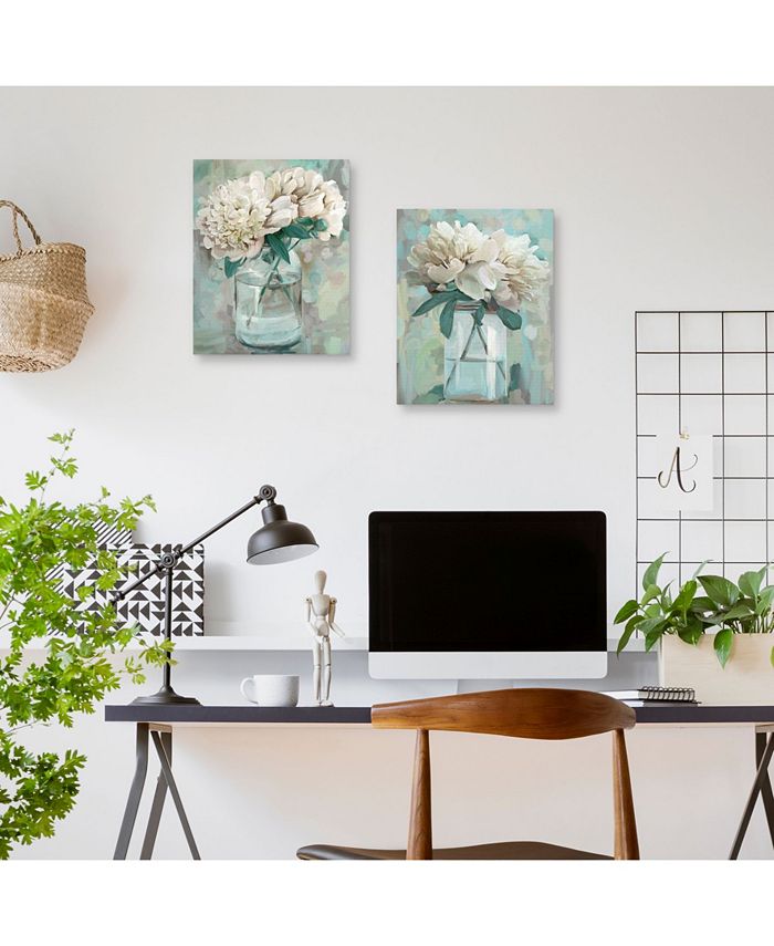 Fine Art Canvas Farmhouse Peonies I & II by Studio Arts Set of Canvas Art Prints Macy's