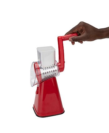 GCP Products Rotary Cheese Grater With Handle - Vegetable Slicer Shredder  Grater For Kitchen 3 Interchangeable Blades