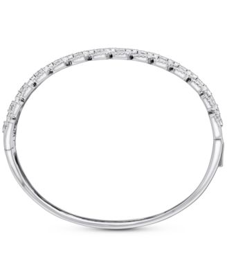 Cubic Zirconia Bangle Bracelet in Sterling Silver
