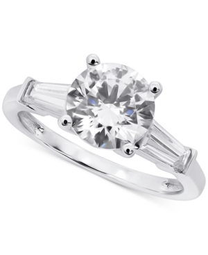 image of Arabella Swarovski Zirconia Engagement Ring in 14k White Gold