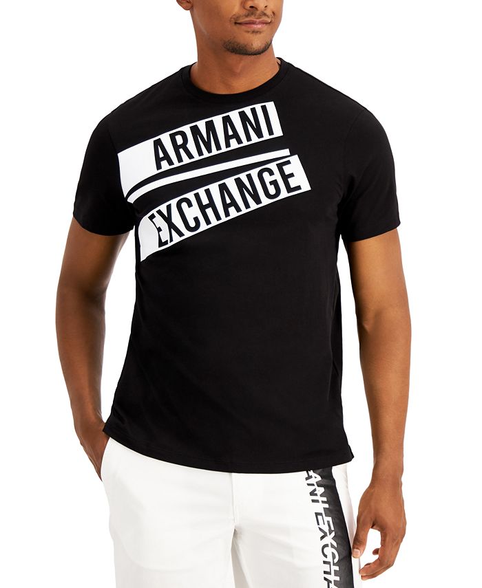 A|X Armani Exchange Men's Slanted Logo Block Graphic T-Shirt, Created ...