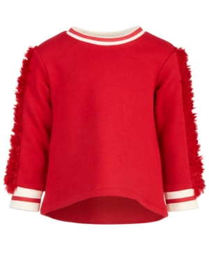 image of First Impressions Baby Girls Fleece-Trim Sweatshirt, Created for Macy-s