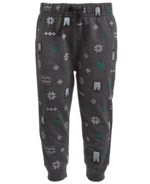 image of First Impressions Baby Boys Winter-Print Jogger Pants, Created for Macy-s