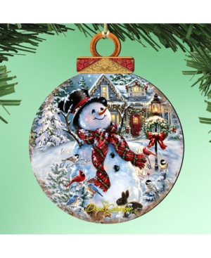Designocracy by Dona Gelsinger Prosperity Snowman Ornament Set of 2
