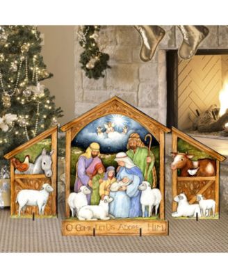 by Susan Winget Holly Family Nativity Outdoor, Wall and Lawn Decor, Set of 3