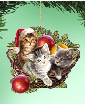 Designocracy by Dona Gelsinger Christmas Kittens Ornament Set of 2