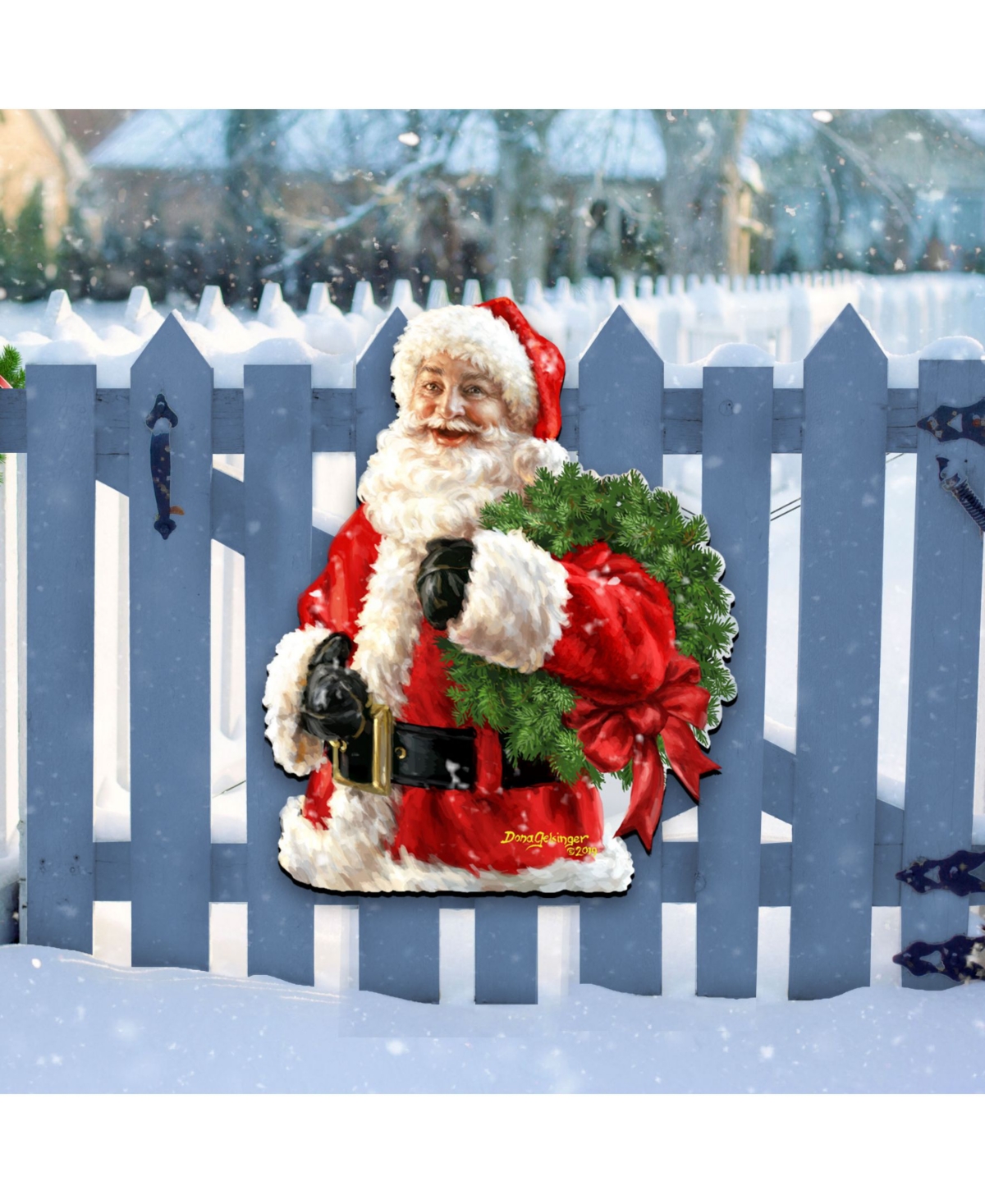 Designocracy by Dona Gelsinger Santa Wreath Wooden Wreath